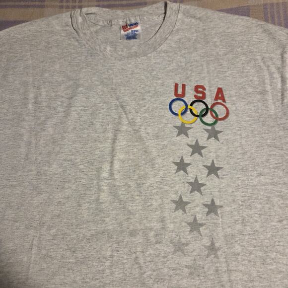 Vintage Atlanta Olympics T Shirt Hanes XXL 90s NOS 1996 Track Field Hurdles Rare - Picture 5 of 10